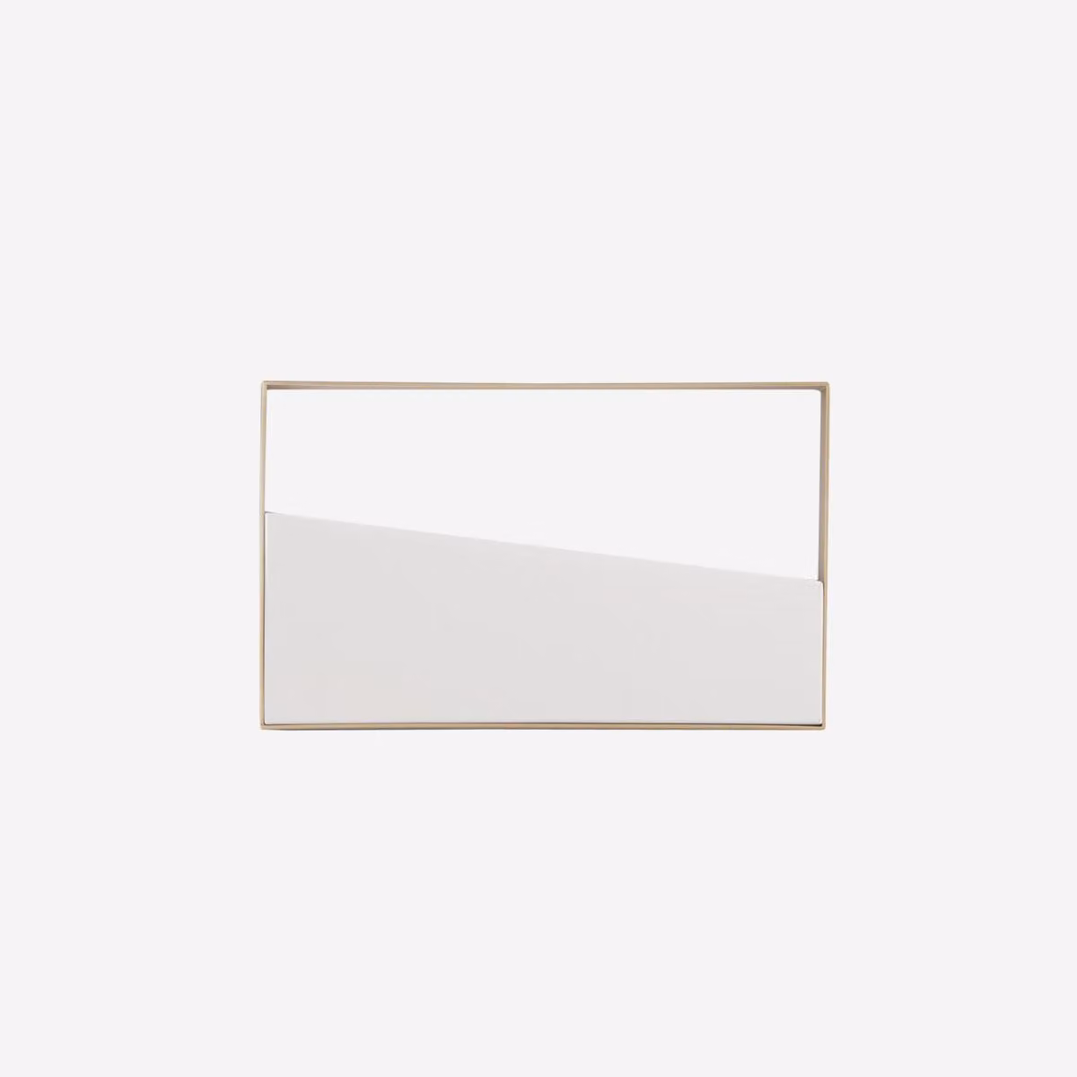 Pannello LED rettangolare ALBA, realizzato in metallo dorato e bianco, con temperatura di colore regolabile (CCT), dimensioni 40x25 cm.