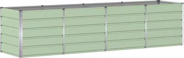 Fioriera da esterno moderna in acciaio verde con design industriale L: 240 cm, P: 80 cm, H: 75 cm