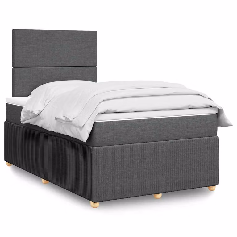 Giroletto a Molle con Materasso Ibrido vidaXL in Tessuto Grigio e Bianco L/P/H: 200 x 120 x 150,5 cm