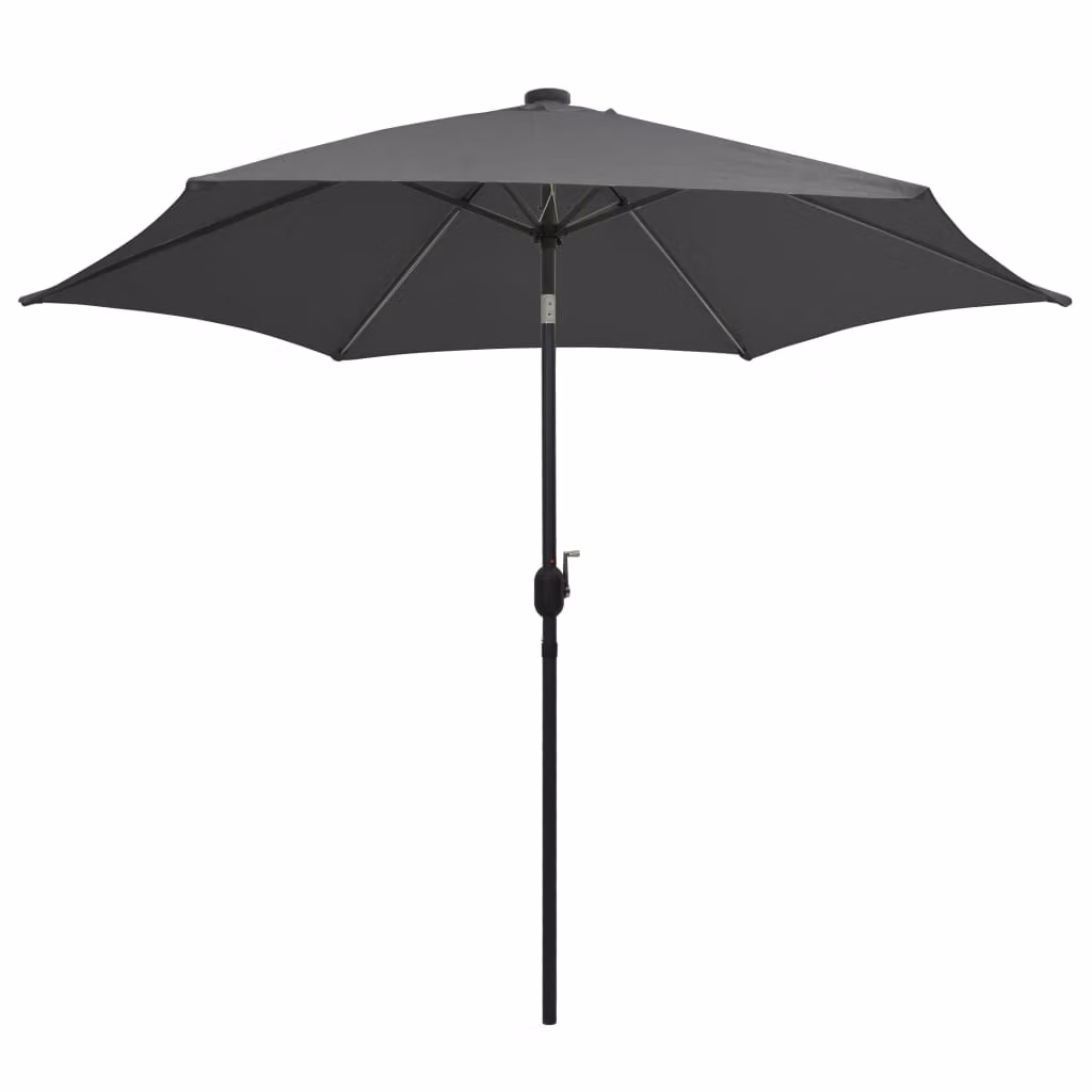 vidaXL Ombrellone con luci LED e asta in alluminio 300 cm antracite
