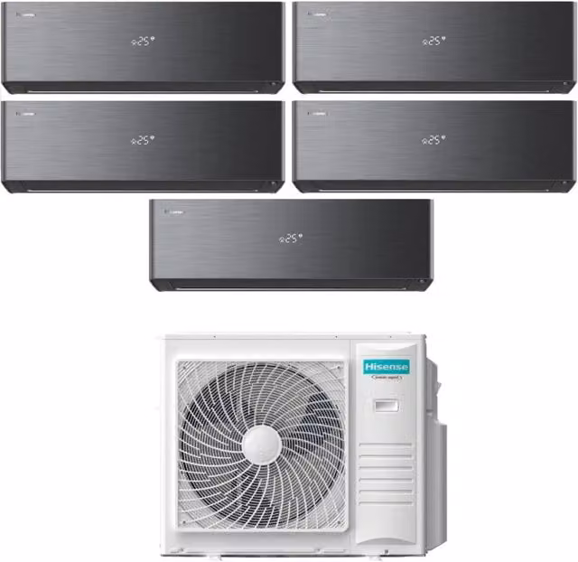 Condizionatore Hisense Penta Split Inverter ENERGY PRO X Black con Wi-Fi Integrato 5AMW105U4RQC R-32 – 1