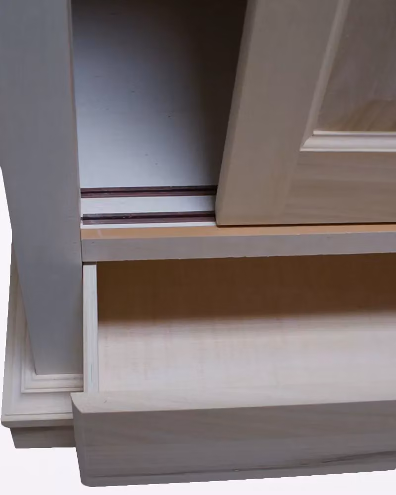 Armadio con 2 ante scorrevoli in legno di pino grezzo Mobili 2G L/P/H: 122 x 59 x 200 cm – 2
