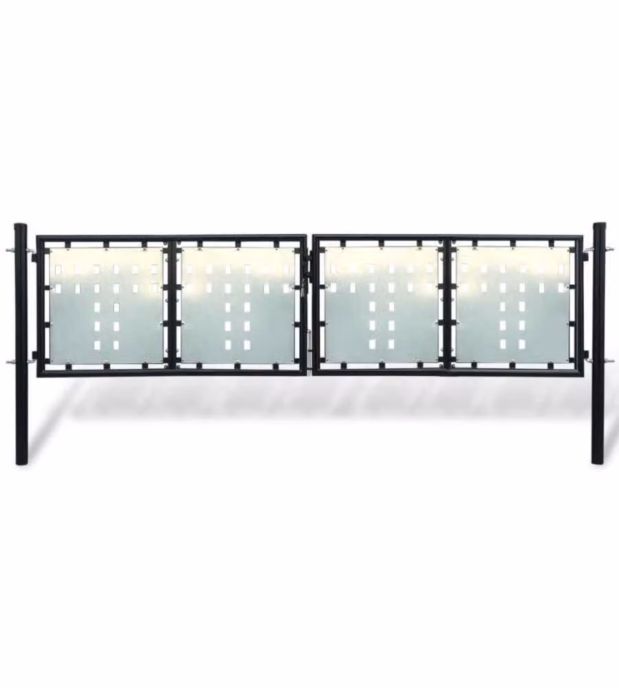 Cancello per Recinzione Singolo Nero 300 x 125 cm
