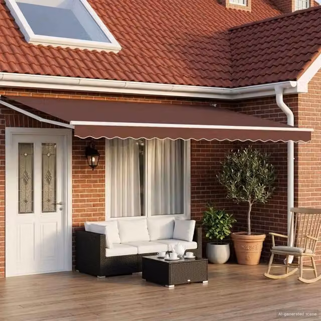 Tenda retrattile Marrone 4 x 2 m Poliestere e Metallo 3419005