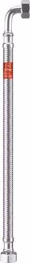 Tubo flessibile corazzato in acciaio inox 60 cm IG 1/2" x IG 1/2" curva