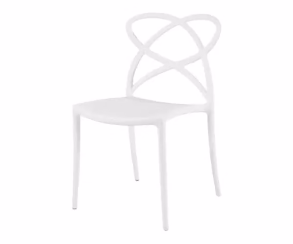 Set di 4 sedie impilabili bianche in polipropilene Mobili 2G L/P/H: 55 x 50 x 82 cm