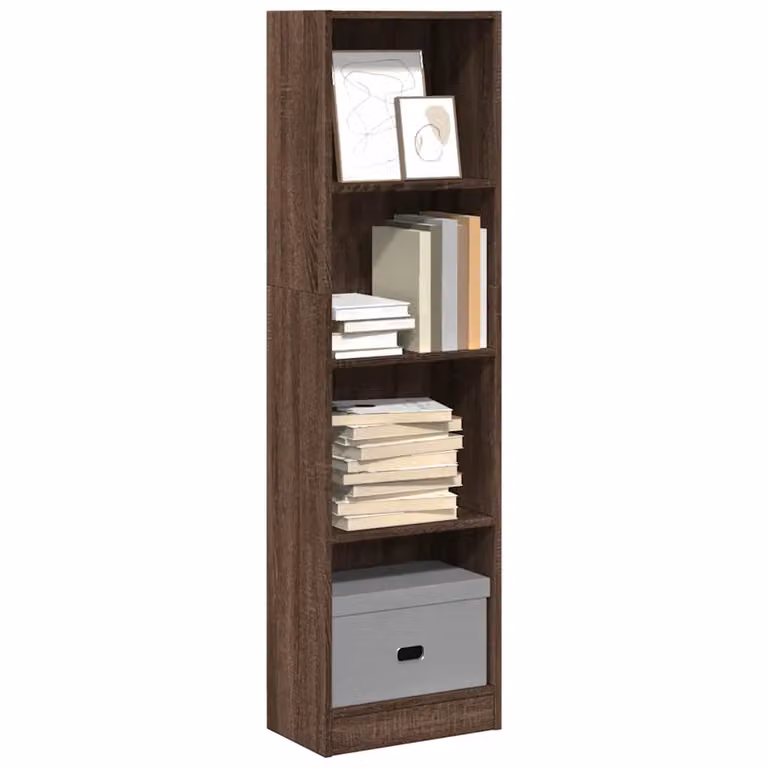 Libreria moderna vidaXL in legno marrone con pannello posteriore, L 40 cm x P 24 cm x H 143 cm