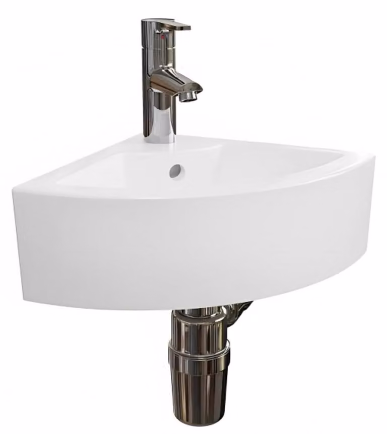 Lavabo da appoggio in Vetroceramica bianca, dimensioni 32x32x13 cm, da montare a parete