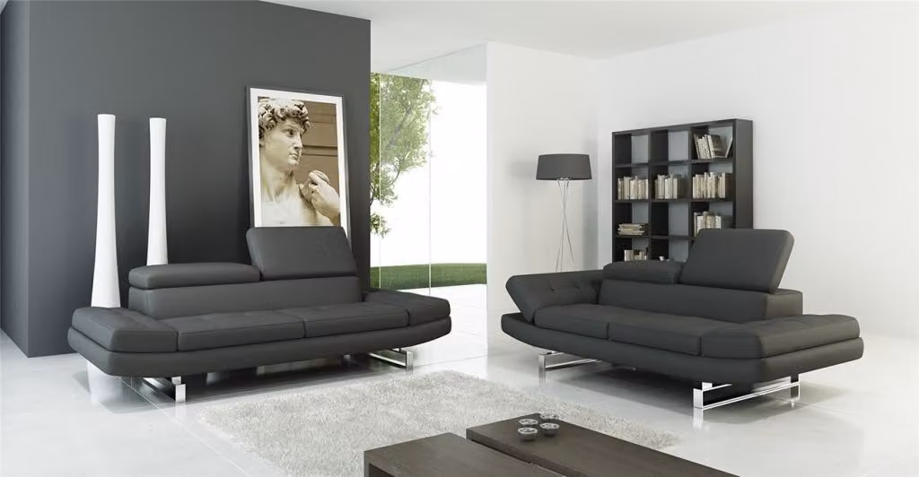 Ledersofa Couch Wohnlandschaft 3+2+1 Sitzer Garnitur Design Modern Sofa