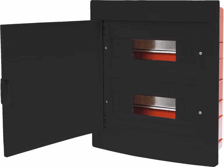 Scatola di derivazione da incasso, quadro elettrico a parete, piccolo quadro IP40, colore nero, 24 moduli