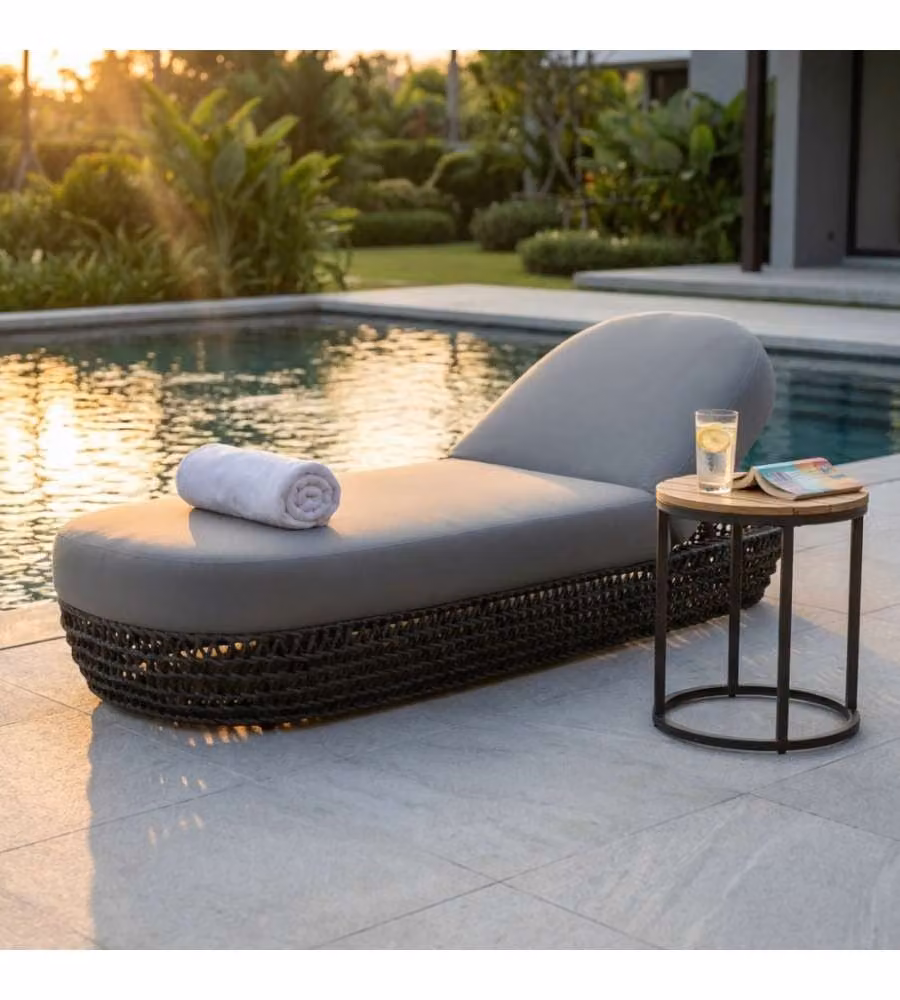 Cosma Lettino prendisole grigio 205x82x36cm con cuscini in alluminio