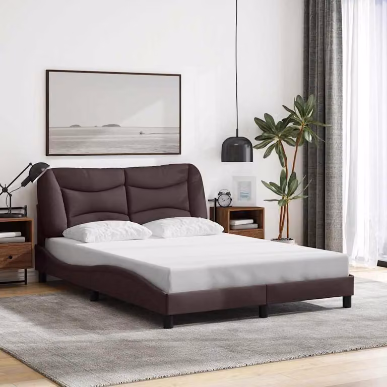 vidaXL Giroletto senza Materasso Hvar Marrone Scuro L/P: 120 x 200 cm