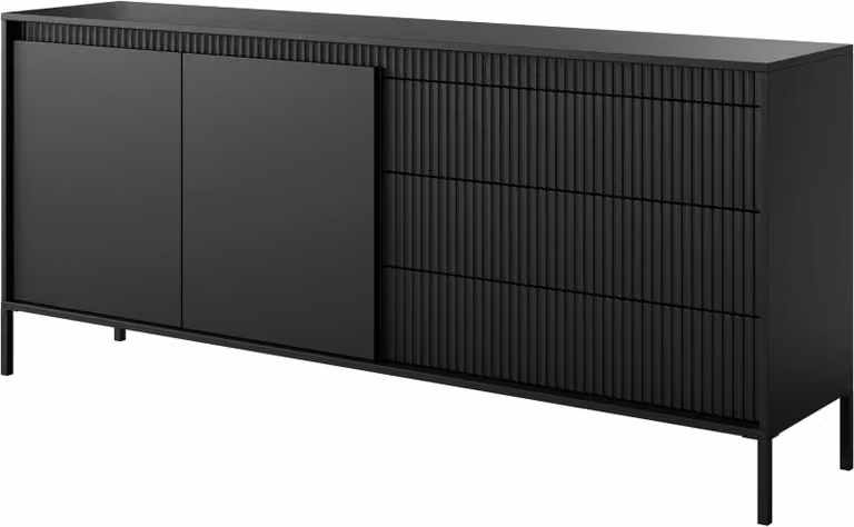 Credenza FURNLUX Sensation Black 187 cm / Colore principale: Nero / Dimensioni: 187 x 81 x 39 cm