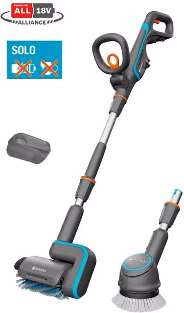 Spazzola multifunzione a batteria Gardena AquaBrush Universal 18V Power For All Verde Grigio Arancione