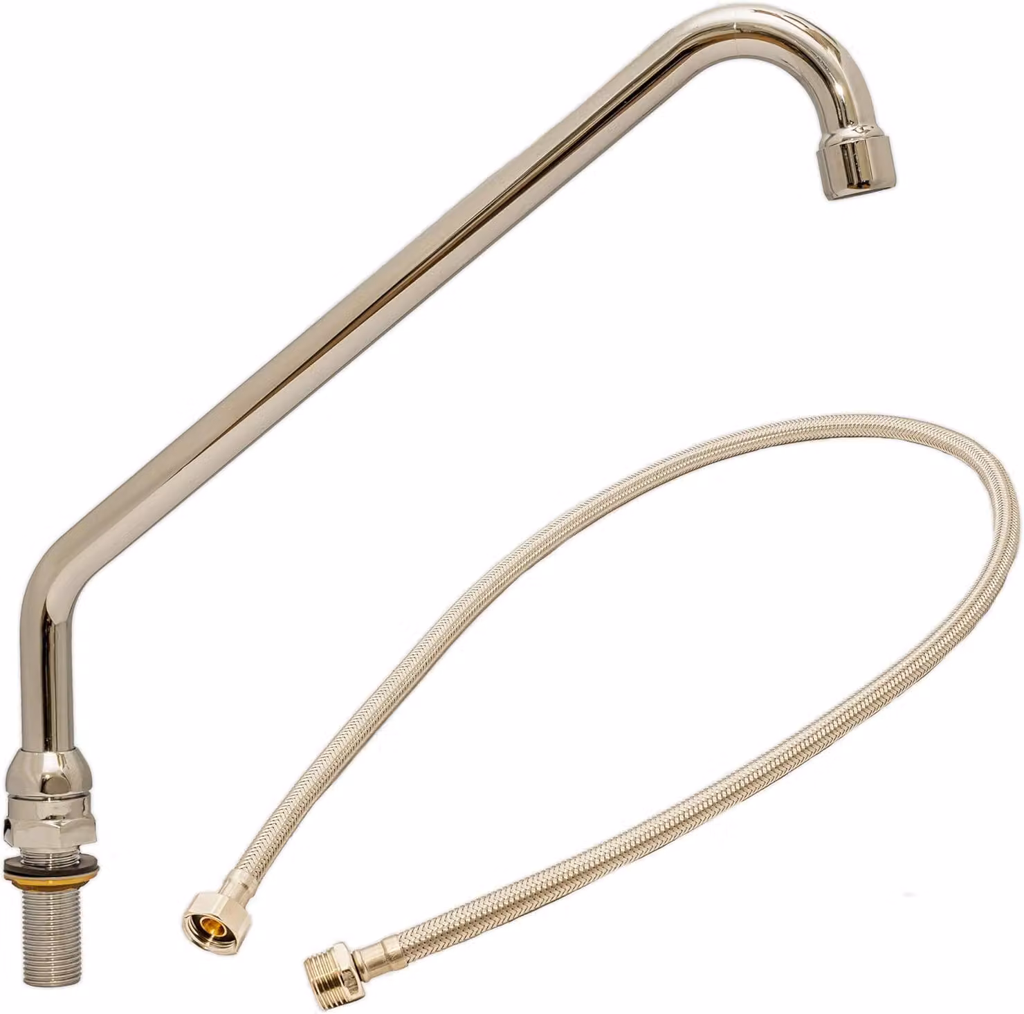 Tubo di ricambio da 1/2 pollice, in acciaio inossidabile cromato, per rubinetteria da cucina