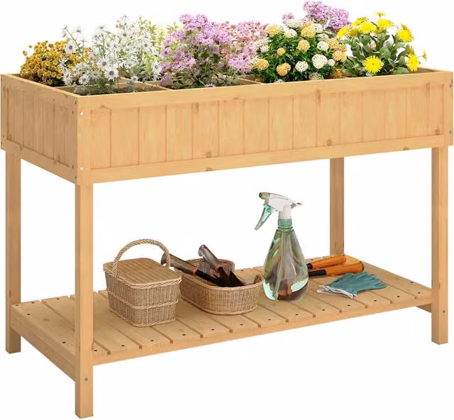 Tavolo da prato in legno di abete naturale modello MINIMAL L: 110 cm, P: 46 cm, H: 76 cm
