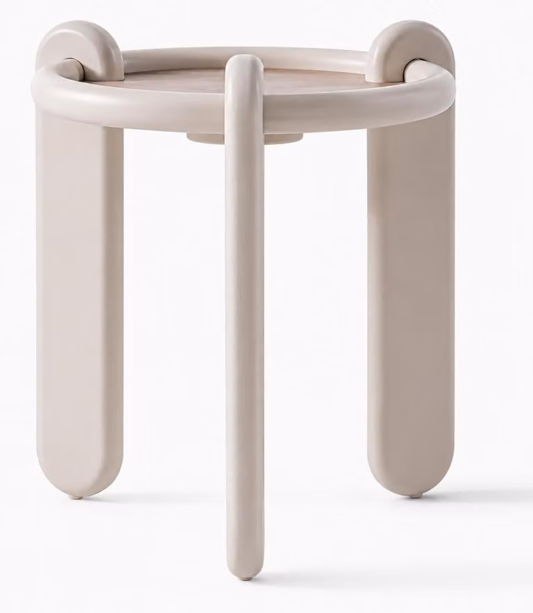 Tavolino ausiliario, stile moderno, colore bianco, ideale per il soggiorno, pratico e confortevole, prodotto nuovo