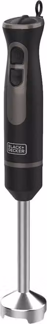 Frullatore ad immersione 3in1 Turbo Black & Decker con accessori in acciaio inossidabile, colore nero, 800W, contenitore da 500ml