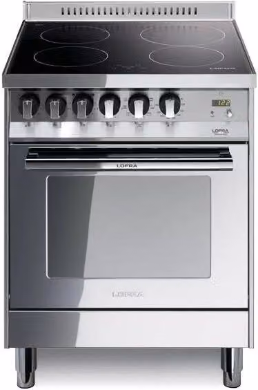 Lofra PL66MFT4I Cucina Combinata con Piano a Induzione 4 Zone e Forno Elettrico Multifunzione da 70 L, Classe A, Acciaio Inox e Vetro, L/P/H: 60 x 60 x 90,5 cm