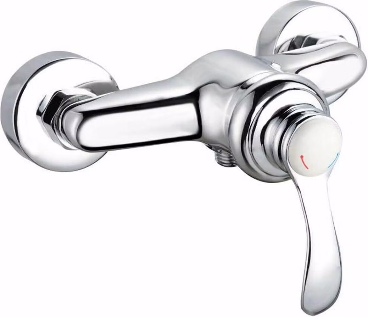Shower mixer - ROUSSEAU - BYRON - ceramic cartridge - brass - chrome