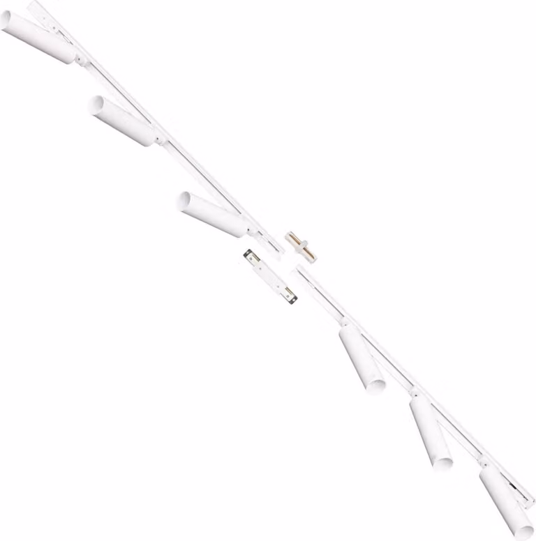Set bianco binario elettrico 2 m con riflettori monofase 3049 Zuma Line
