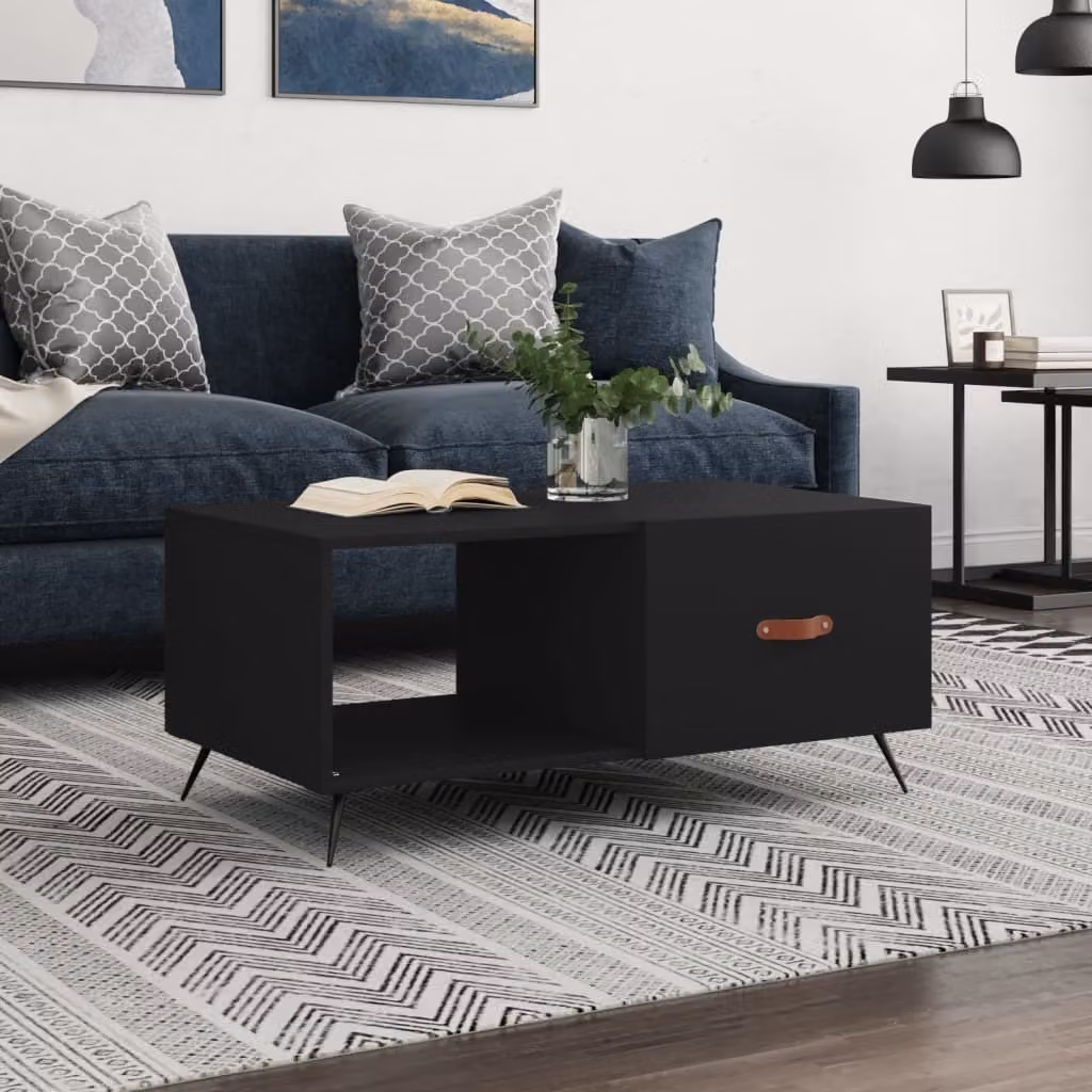 Maison Exclusive - Tavolino nero 90x50x40 cm Materiale ligneo