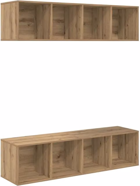Set di 2 mobili porta TV DESIGN IN in rovere marrone con finitura opaca, stile minimalista, L/P/H: 37 x 37 x 142,5 cm – 1