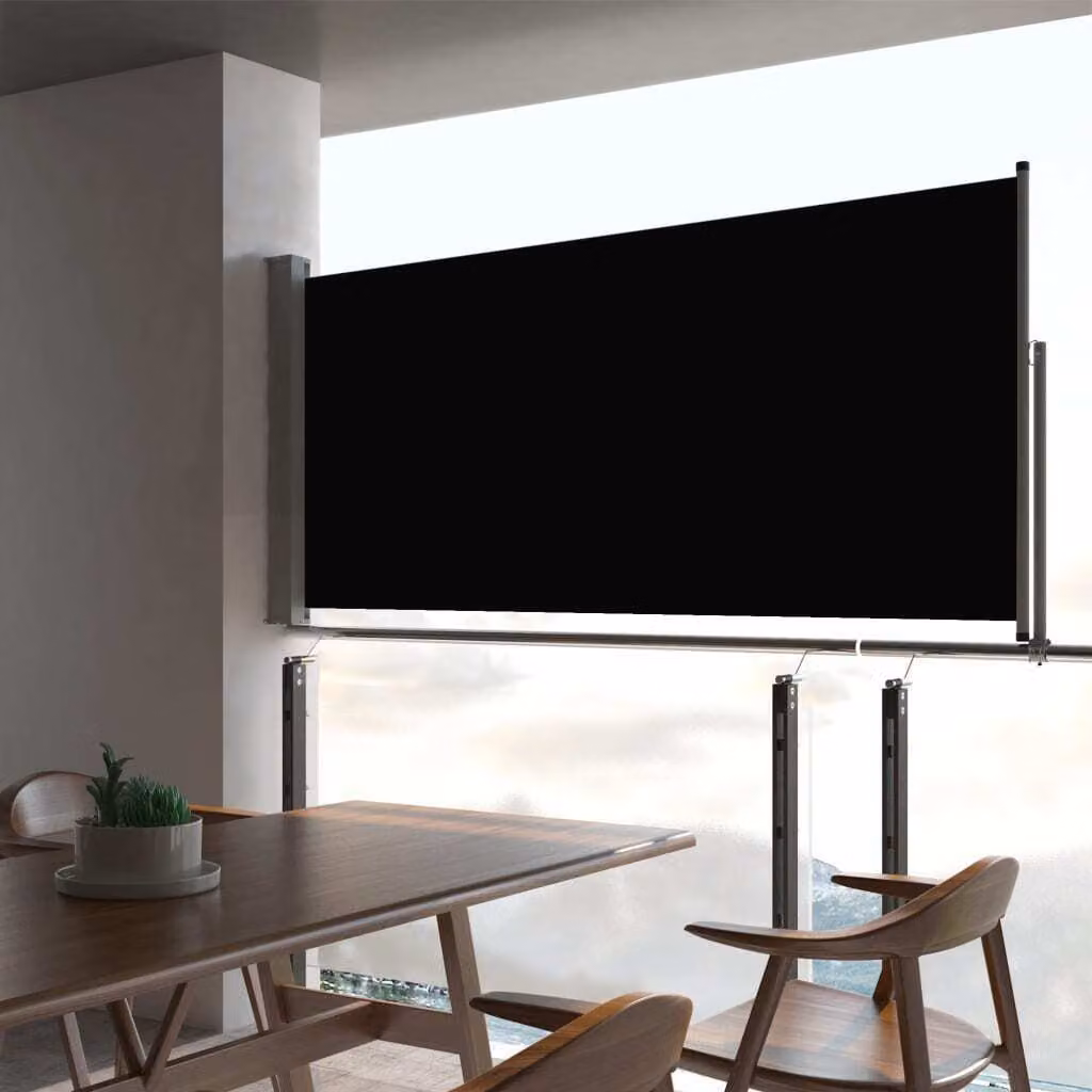 The Living Store Tenda laterale estensibile 60×300 cm nera