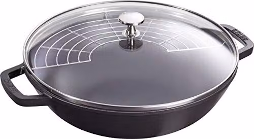 STAUB Wok 30 cm, ghisa, adatto all'induzione, nero