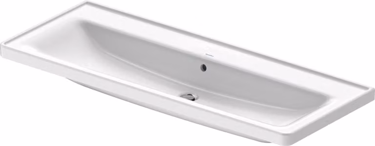 Duravit D-Neo lavabo, 1205x480mm, sans trou pour robinet, avec trop-plein, blanc brillant, 2367120060, 2367120060