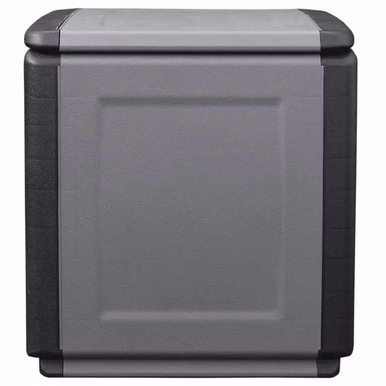 Contenitore da Giardino 54x53x57 cm 130 L Grigio Scuro e Nero