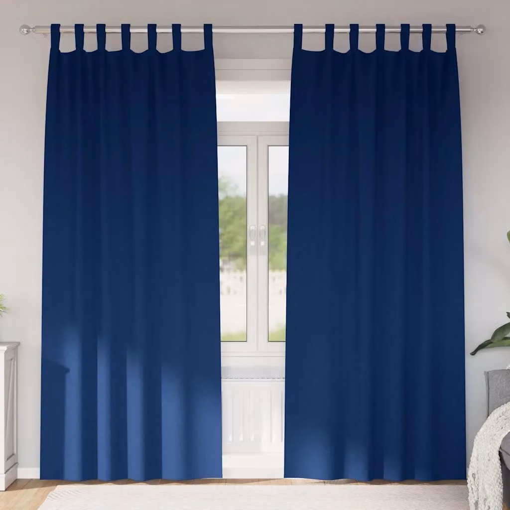 Set di 2 tende blackout vidaXL con anelli in poliestere, colore blu, H 260 x L 140 cm