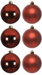 Set di 6 palline decorative per albero di Natale Amicasa in plastica di colore rosso, diametro 8 cm