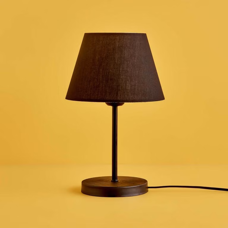 Opviq, AYD-3407, lampada da tavolo, 100 % tessuto, nero, 22 x 22 x 37 cm