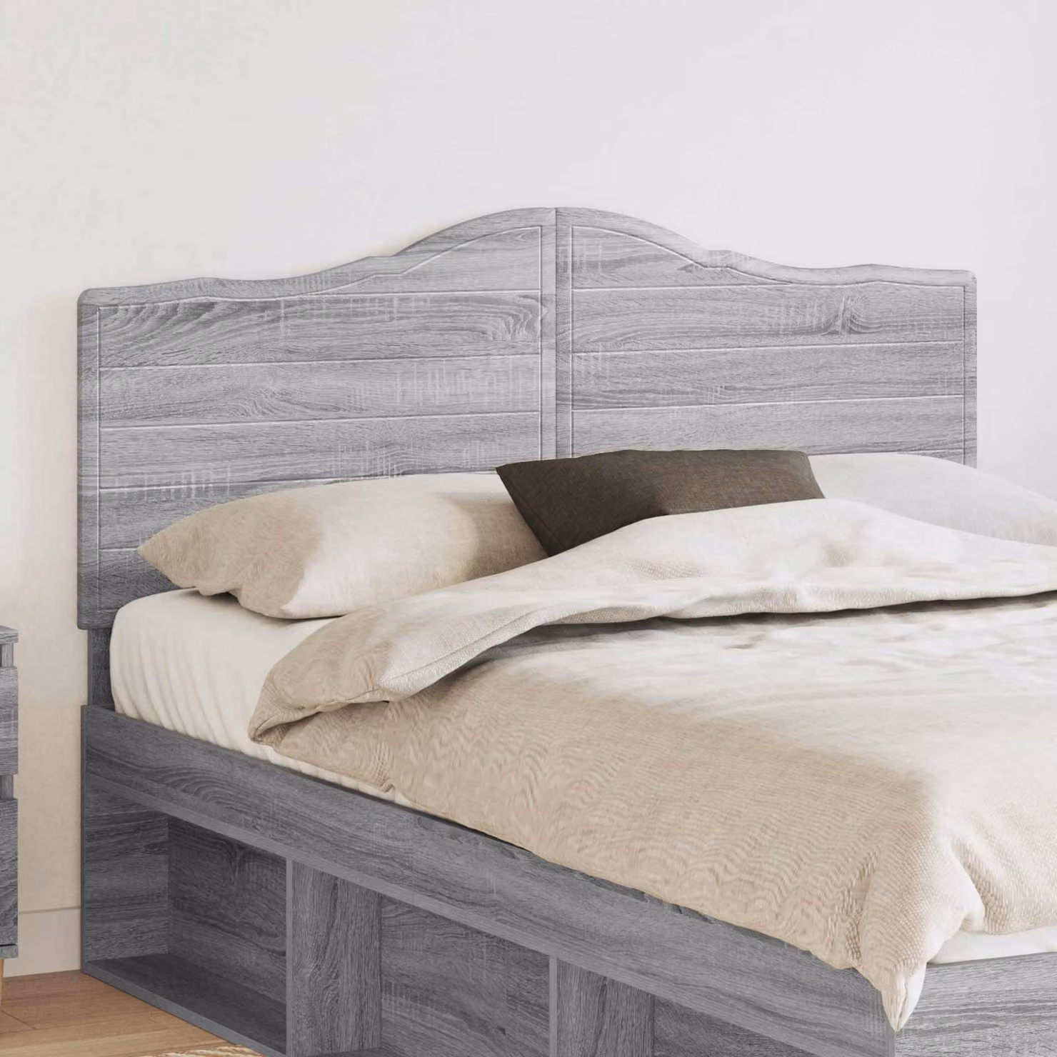 Testiera per letto moderna vidaXL in legno ingegnerizzato grigio Sonoma