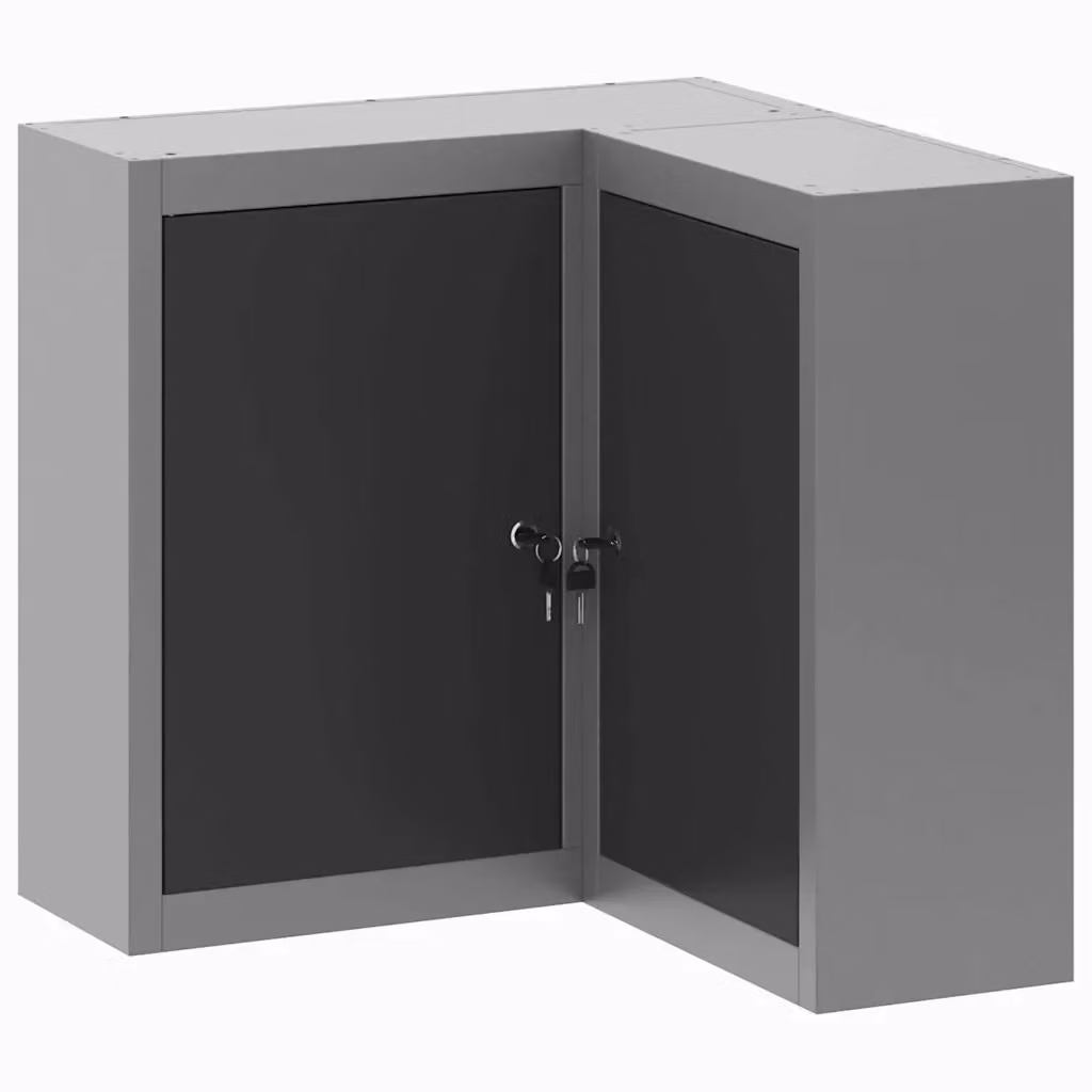 Mobile per attrezzi vidaXL in acciaio nero e grigio con serratura L/P/H: 55 x 55 x 55 cm – 2