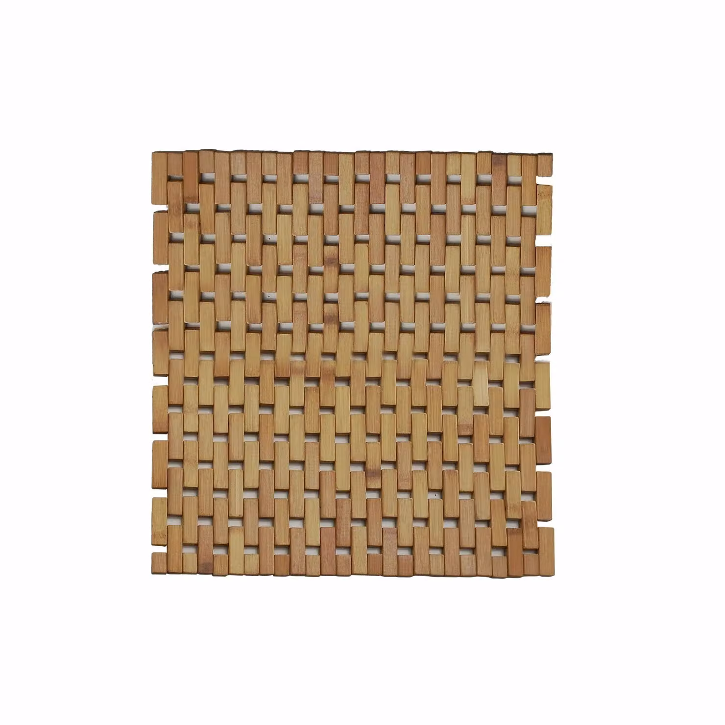Tappeto da bagno rotondo in bamboo Vestiamo Casa, marrone, L/P: 54 x 54 cm