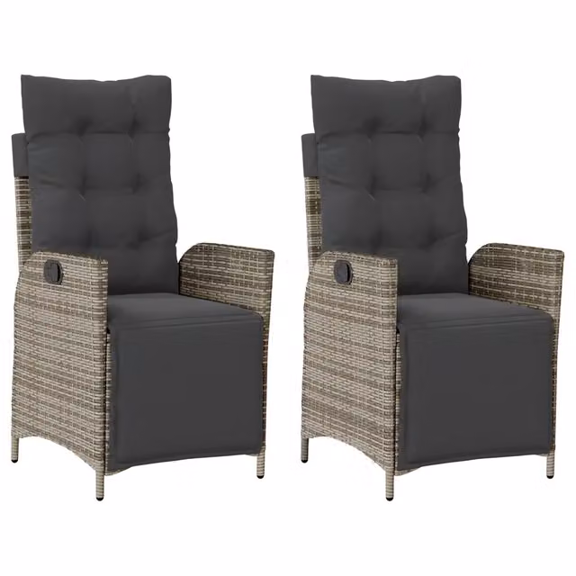 Sedie da Giardino Reclinabili 2 pz | Sedie da Esterno con Poggiapiedi Polyrattan