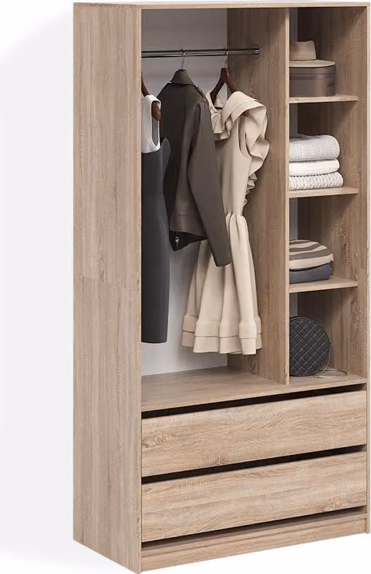 Armadio Livinity Trento Sonoma con 2 cassetti, Model 58962