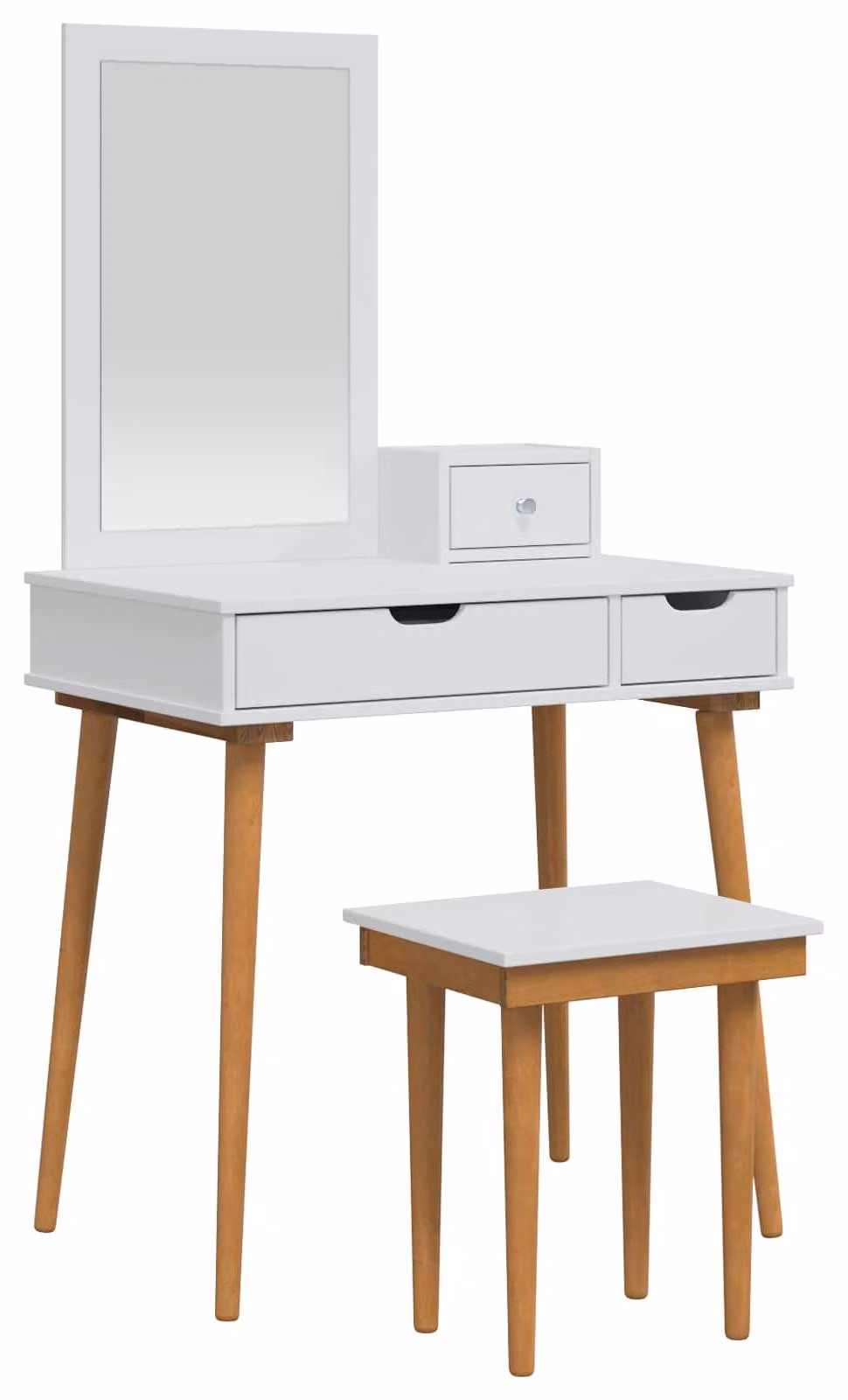 Set da trucco FAUSKE, 4 pezzi, bianco, 76 x 50 x 143 cm