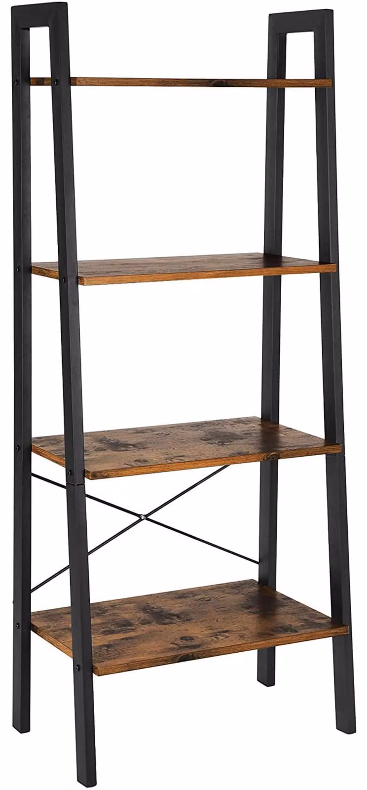 Libreria - Leobert - Marrone Rustico/Nero - 56 X 34 X 137,5 Cm