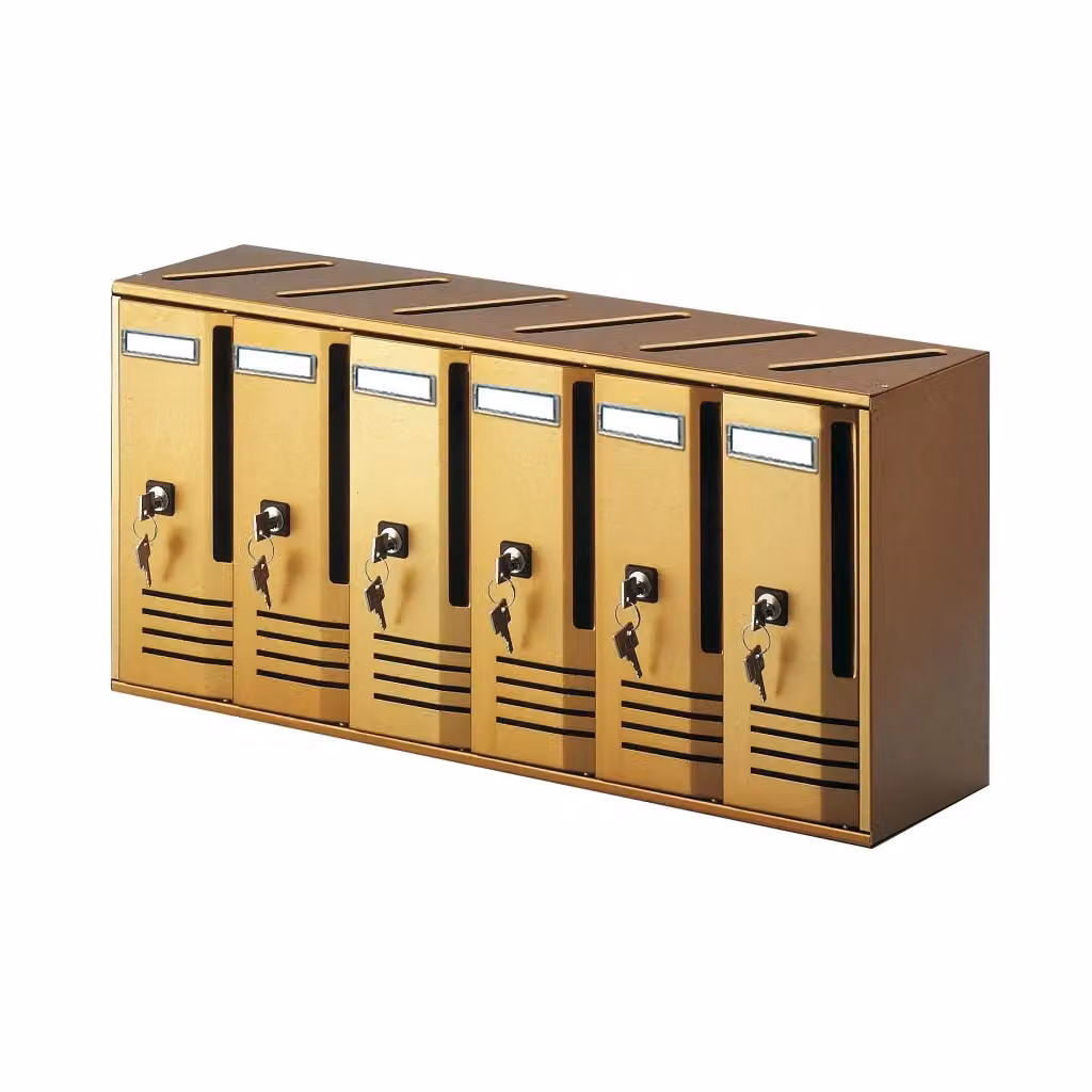 Cassetta Postale Condominiale Alubox a 6 Posti in Alluminio Colore Bronzo da Parete – 2