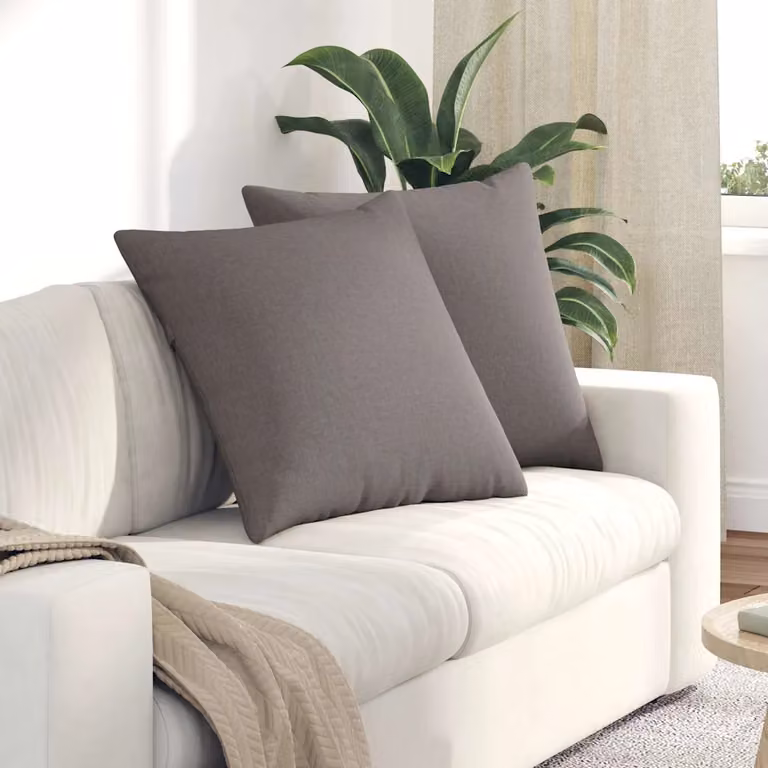 Set di 2 cuscini da divano quadrati vidaXL in tessuto beige o grigio, L 60 cm x P 60 cm