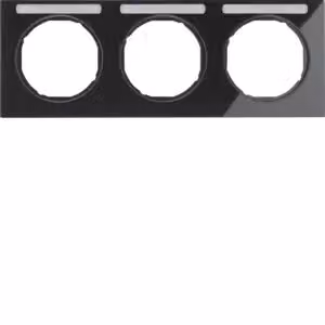 Berker 10132235 Cornice con campo di scrittura, nera lucida, Berker R.3