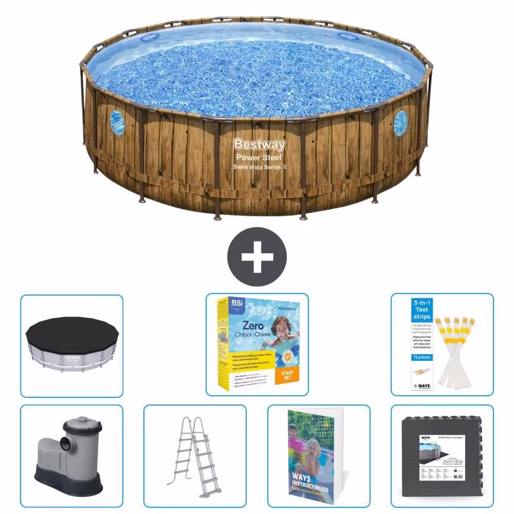 Bestway Power Steel, piscina rotonda - 488x122 cm - 6 pezzi, modello S607