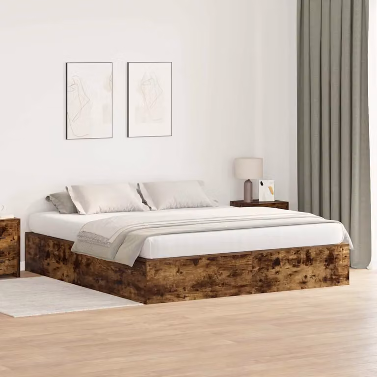 vidaXL Struttura letto con contenitore moderno in legno e similpelle marrone 200 x 200 cm
