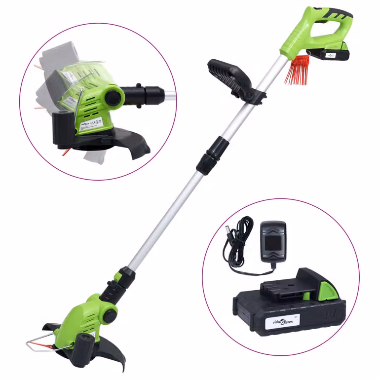 vidaXL Tagliabordi telescopico con batteria 20 V 1500 mAh Li-Ion