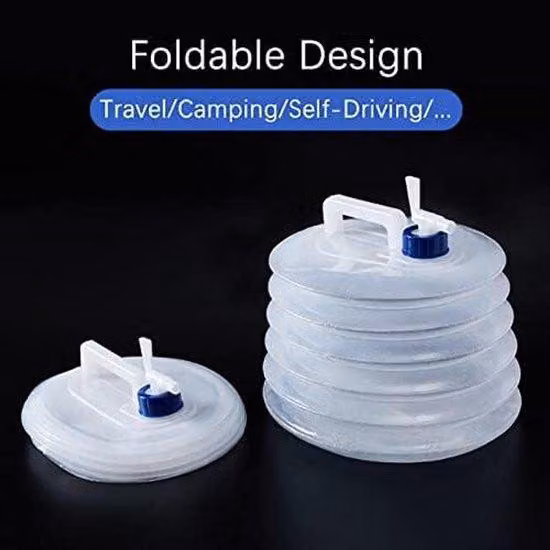 Green Glow - Contenitore pieghevole per l'acqua per il campeggio e le attività all'aperto - 10 L - Senza BPA - Portatile con rubinetto