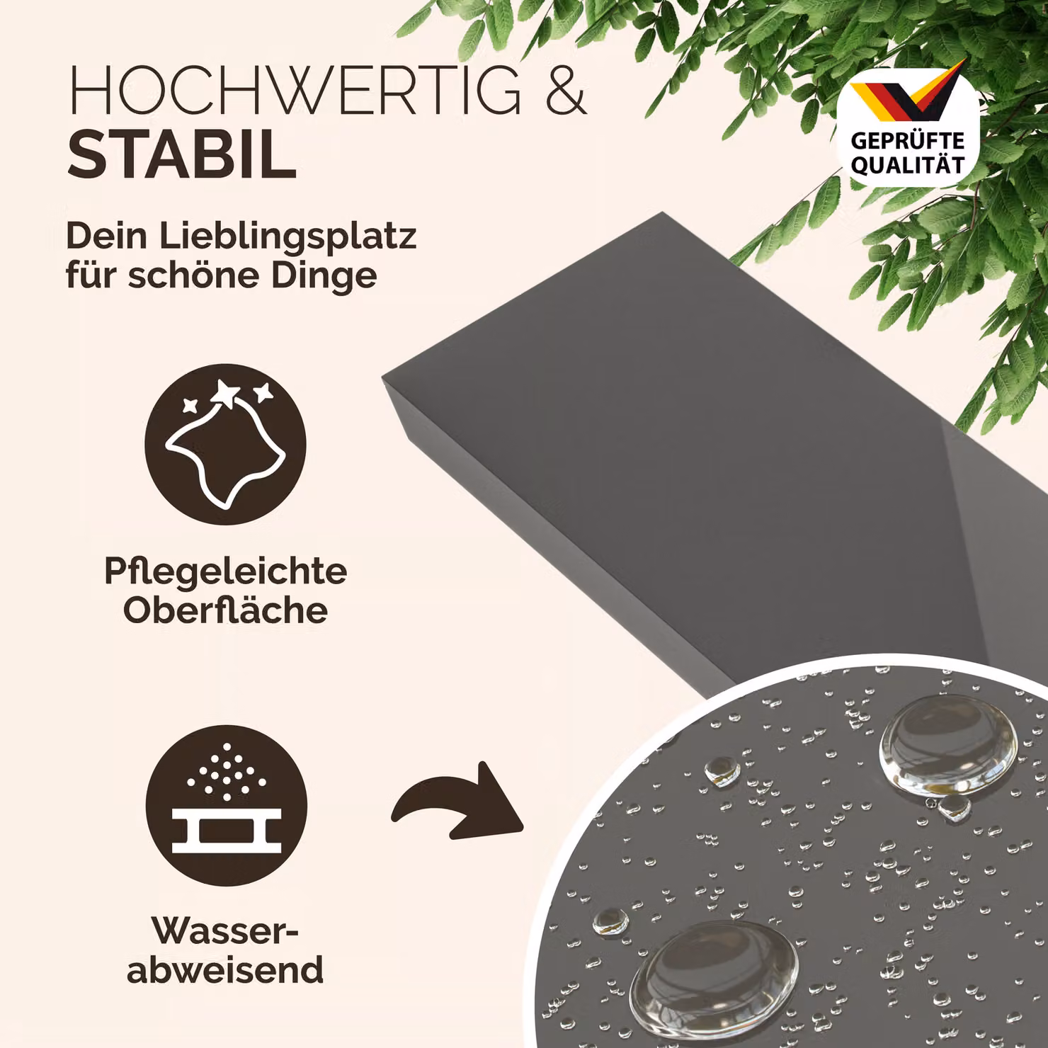 Set di 3 Scaffali Sospesi CASARIA in MDF Grigio Lucido con Staffe – 3