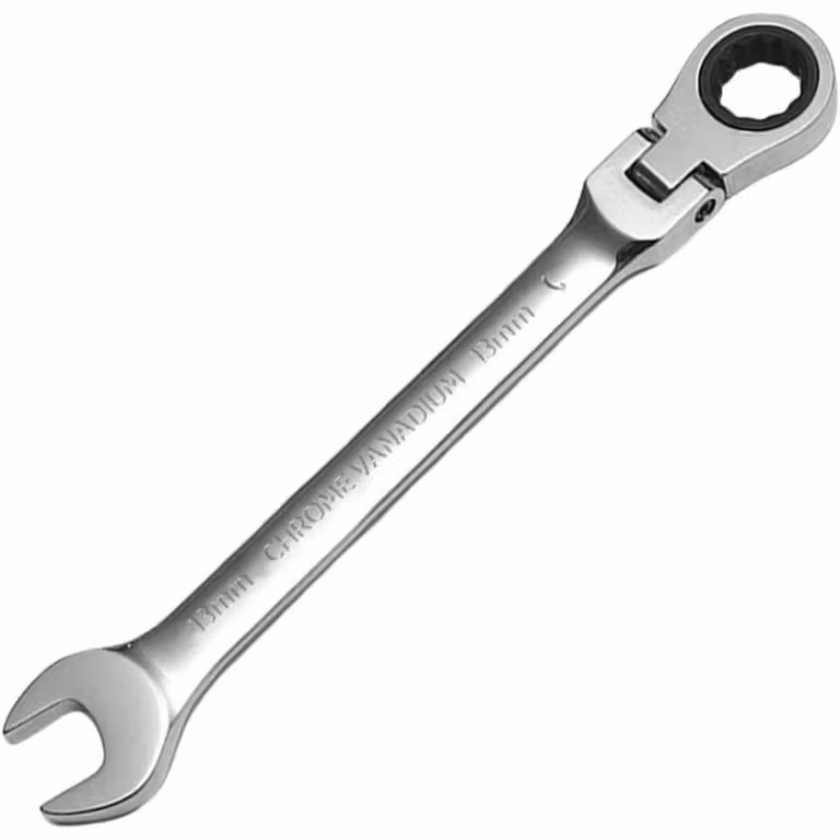 Chiave a cricchetto flessibile da 13 mm, 2-in-1, in acciaio CR-V forgiato, con angolo di testa regolabile